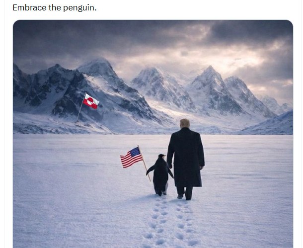 Τραμπ: Συνοδεία πιγκουίνου