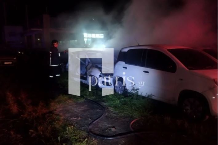 Ηράκλειο: Στις φλόγες χώρος ενοικιαζόμενων οχημάτων  Δείτε βίντεο