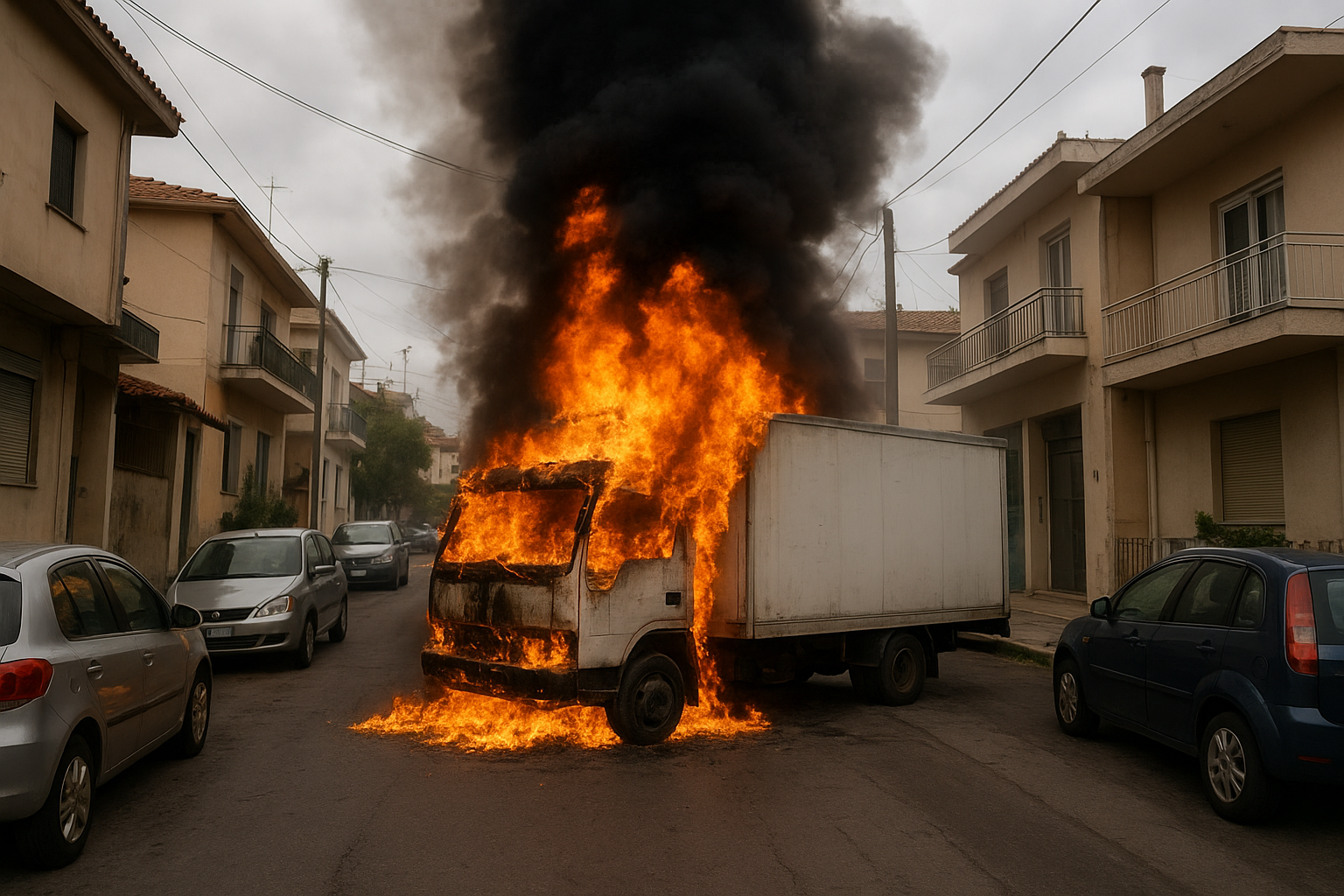 Φωτιά σε φορτηγό στο