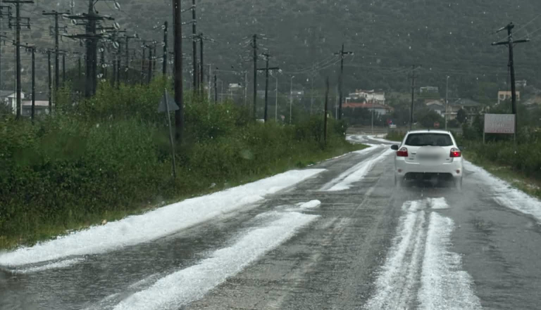 Ιωάννινα: Ζημιές σε οχήματα και καλλιέργειες από σφοδρή χαλαζόπτωση – Στα «λευκά» η Πεδινή