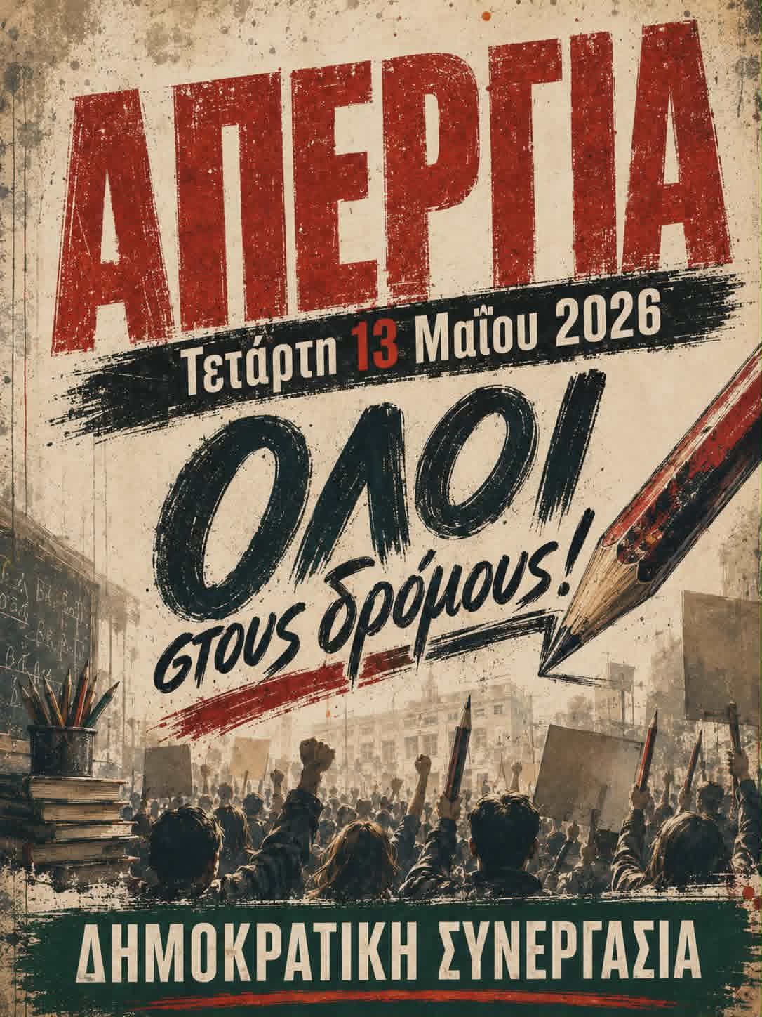 Εκπαιδευτικοί σε απεργιακή κινητοποίηση: «Η δημόσια παιδεία και η αξιοπρέπεια των εργαζομένων δεν αντέχουν άλλη υποβάθμιση»